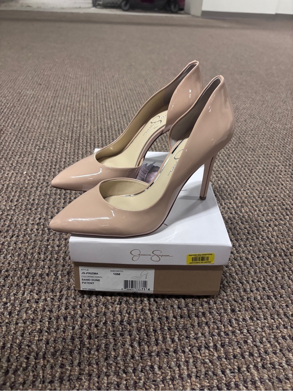 Jessica Simpson Sand Dune Patent Pointed Toe Pumps - Nude Blush